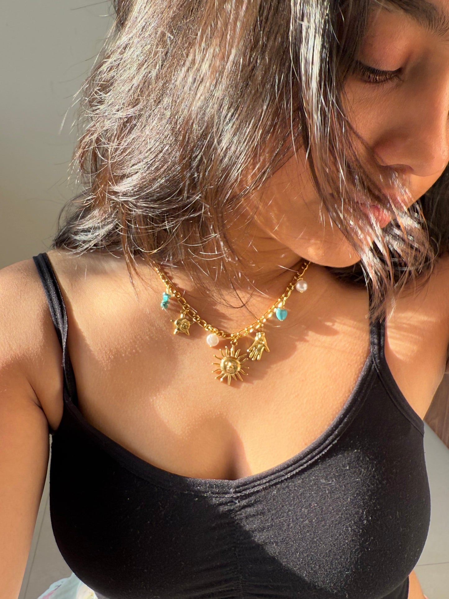Summer blue necklace