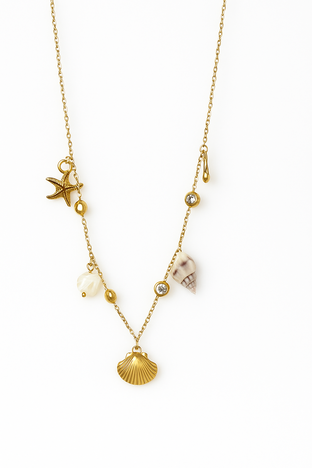 Seashell charms necklace