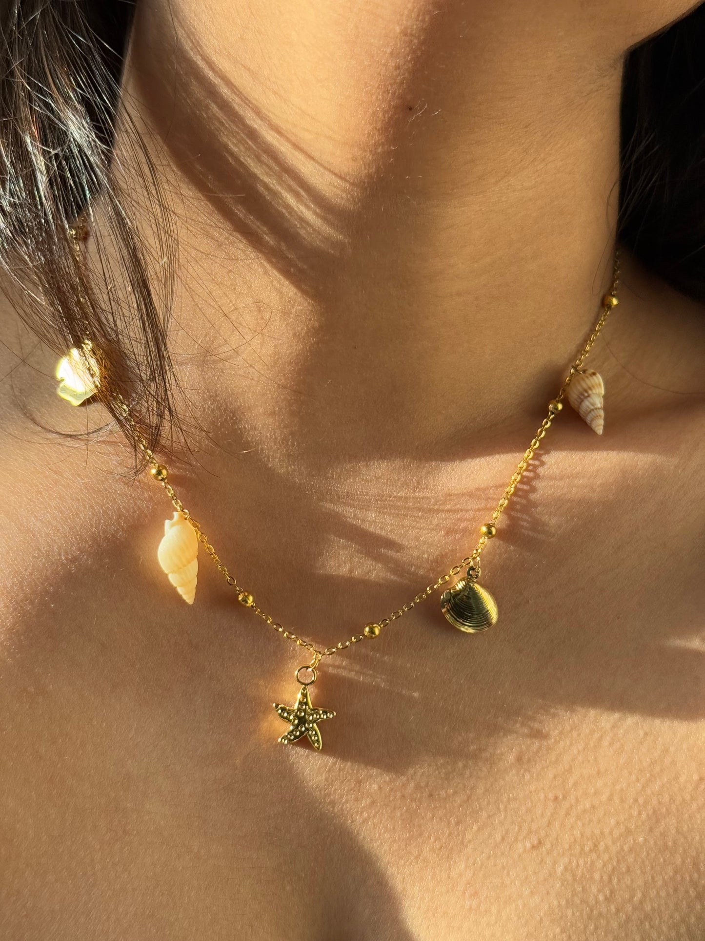 Seashell charms necklace