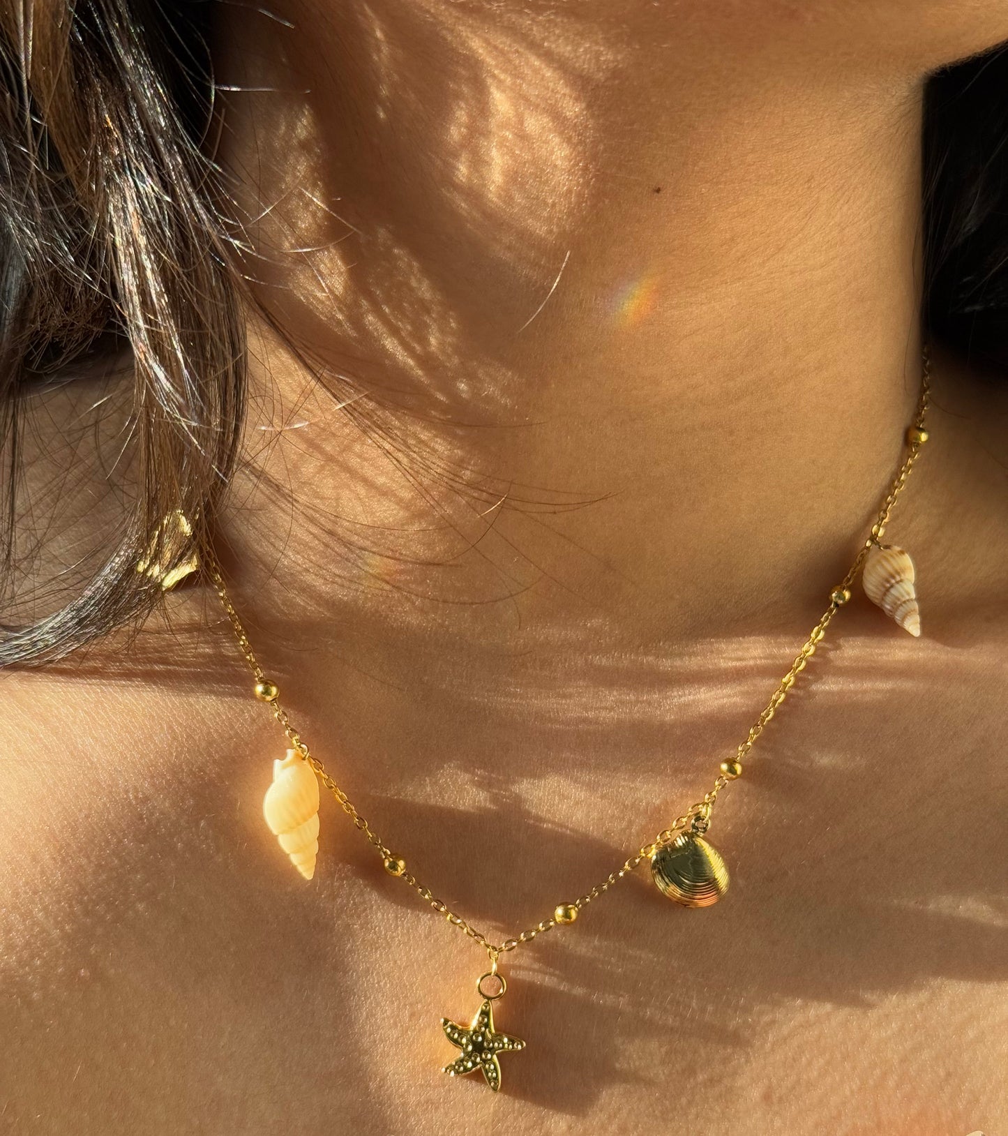 Seashell charms necklace