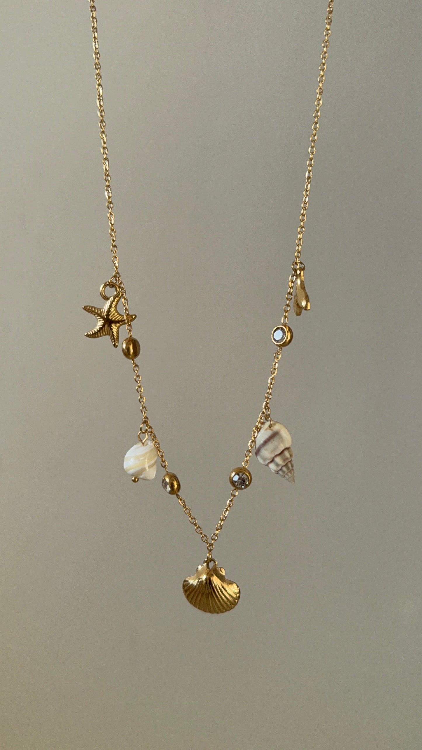 Seashell charms necklace