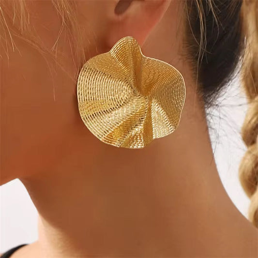 Lotus leaf statement earrings