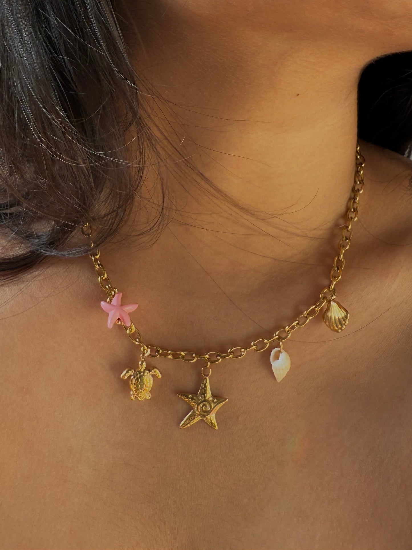 Starfish charms necklace