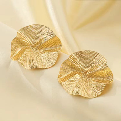 Lotus leaf statement earrings