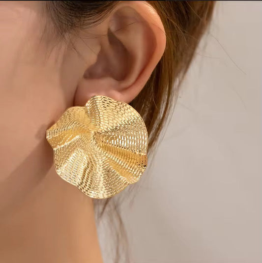 Lotus leaf statement earrings