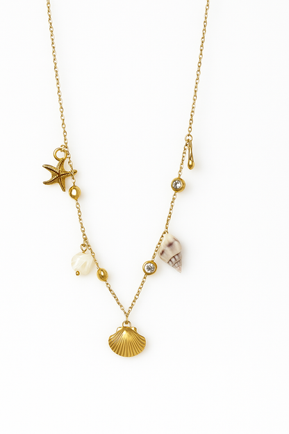 Seashell charms necklace