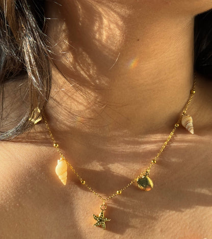 Seashell charms necklace