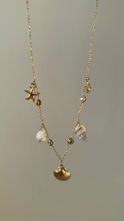 Seashell charms necklace