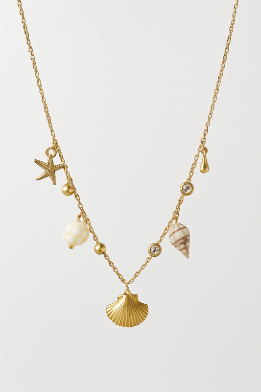 Seashell charms necklace